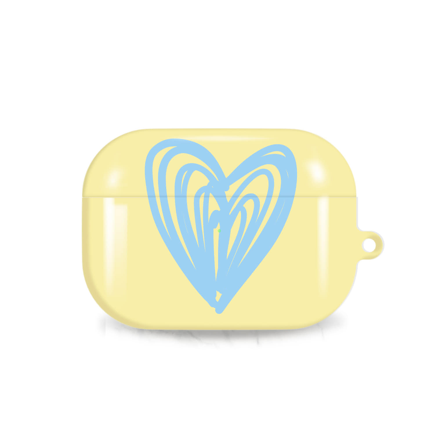 [airpods case] heartheart airpods hardcase_lemon blue