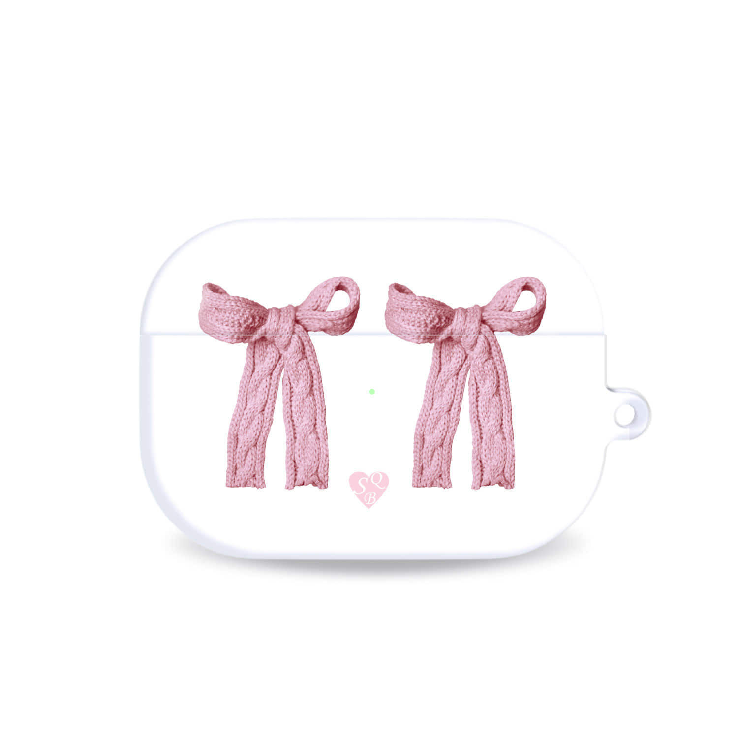 [airpods case] Pink knit ribbon airpods case