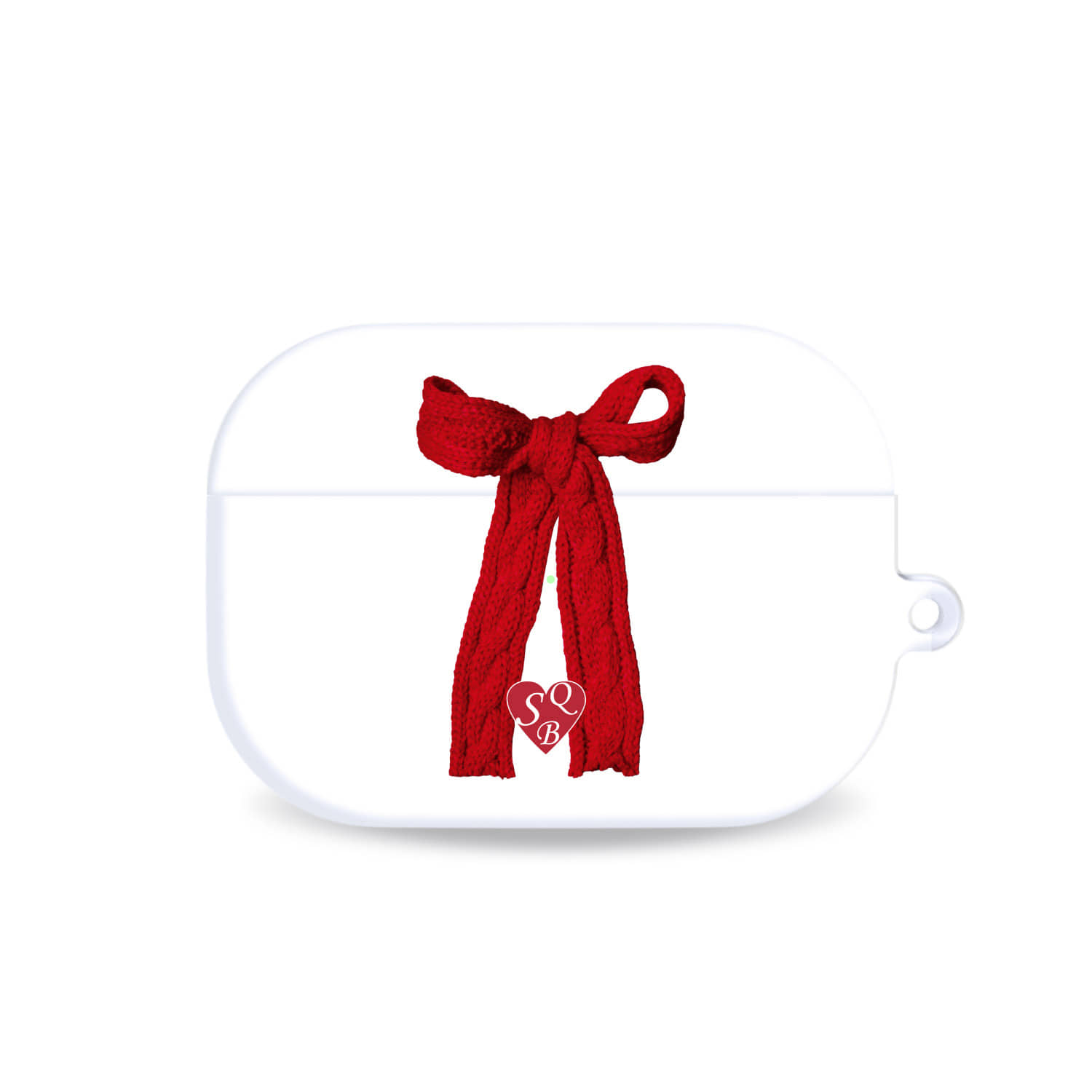 [airpods case] Red knit ribbon airpods case